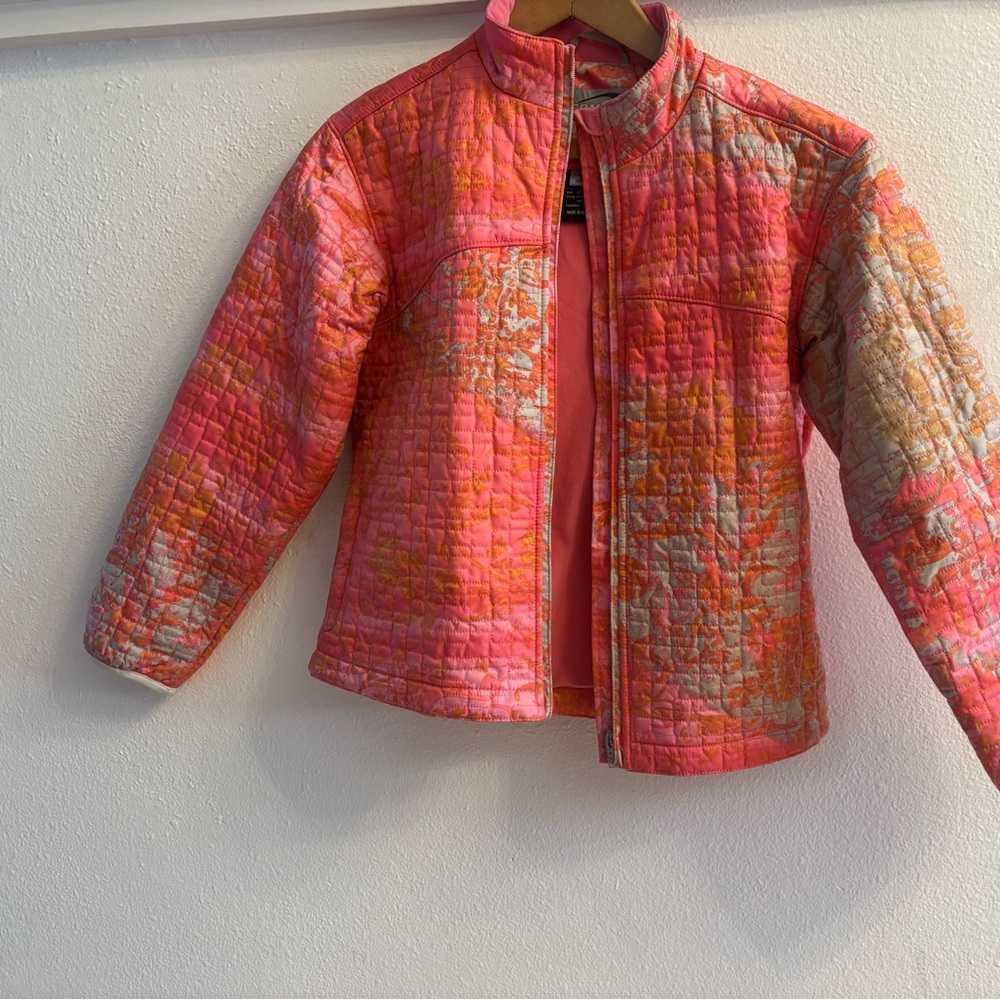 Obermeyer Pink and Orange Kids Puffer Jacket size 14 ski